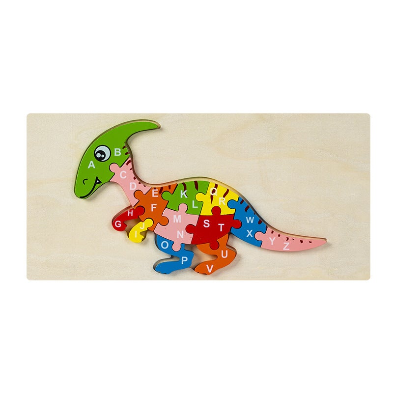 Wooden Jigsaw Puzzle Toys Children'S Early Education Alphabet Cognitive Puzzle Three-Dimensional Buckle Puzzle Building Blocks Educational Toys - Image 1